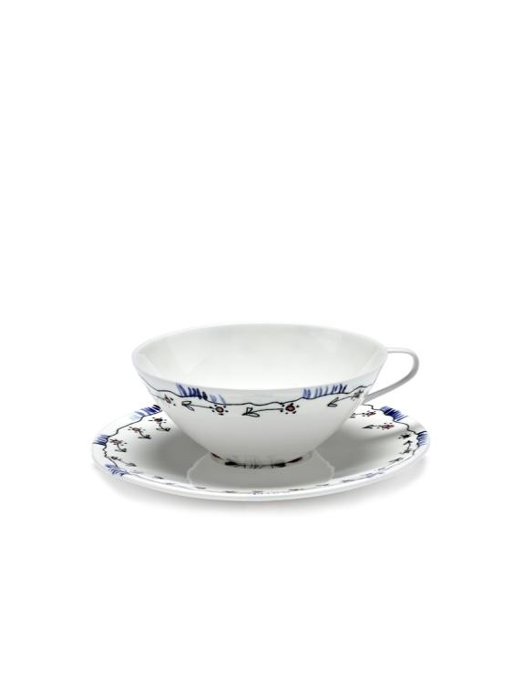 Serax Midnight Flowers Theekop met schotel - Anemone Milk