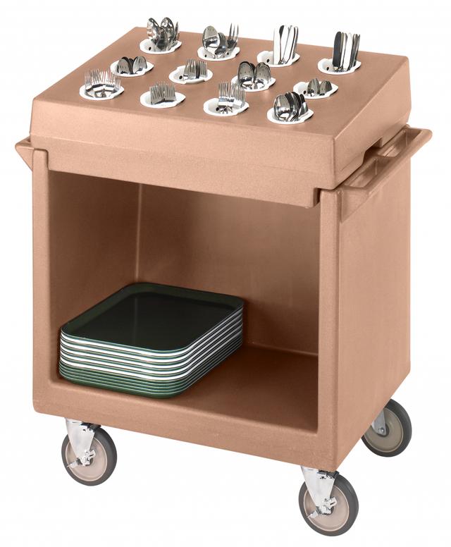 Cambro Dienblad/bordenwagen met bestek-opzet - 970x580x1050mm - Coffee Beige