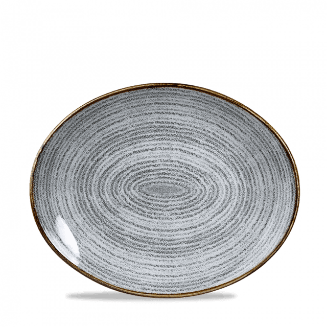 Churchill Studio Prints Homespun Coupebord plat ovaal - 270x229mm - Stone Grey
