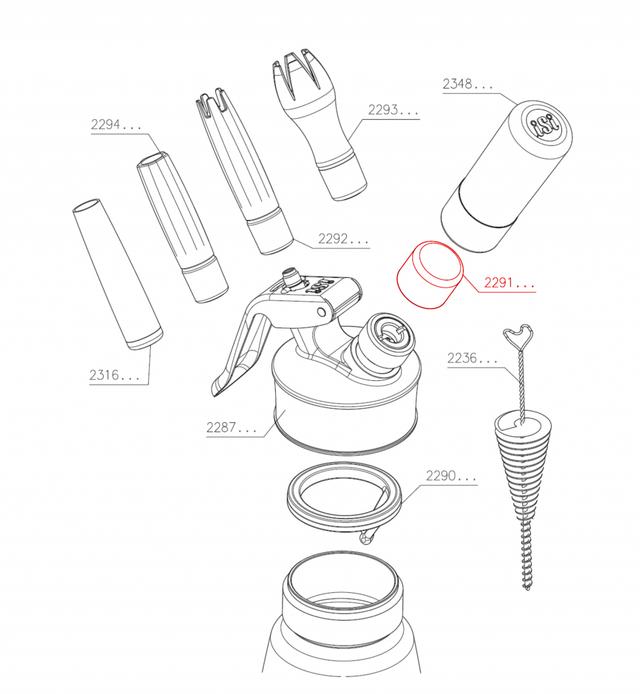 iSi Afdekdop rvs Gourmet/Thermo Whip