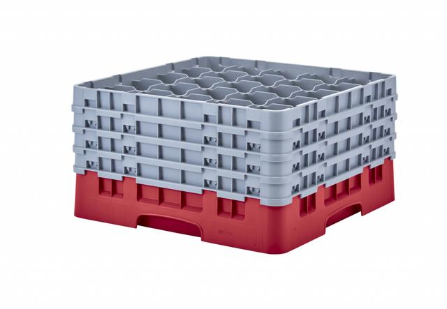 Cambro Voetglazenkorf met 4 opzetstukken Low profile - 500x500 H 267mm max 238mm 25 compartimenten -