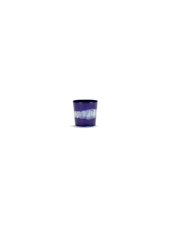Serax Feast Koffiekop - 0.25Ltr - Lapis lazuli swirl/stripes white