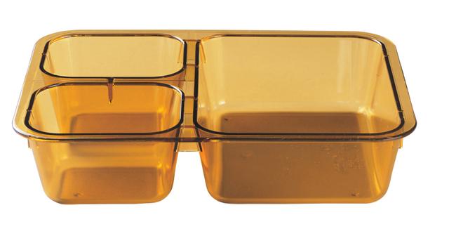 Cambro Inzet 3-vaks HRP - 221x160x48mm - Amber