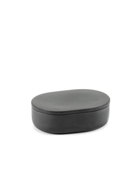 Serax Cose Potje met deksel ovaal S - 102x70x33mm - Donkergrijs