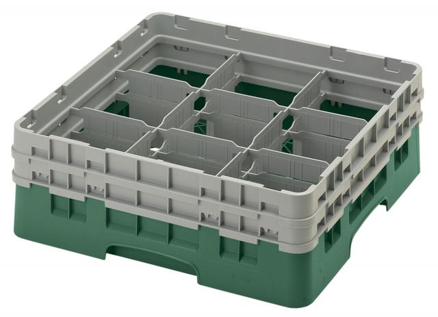 Cambro Voetglazenkorf met 2 opzetstukken - 500x500 H 184mm max 133mm 9 compartimenten - Sherwood Gre