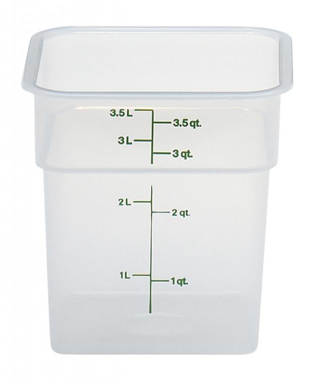 Cambro Voorraadbus zonder deksel vierkant - 3.8 Ltr - Translucent