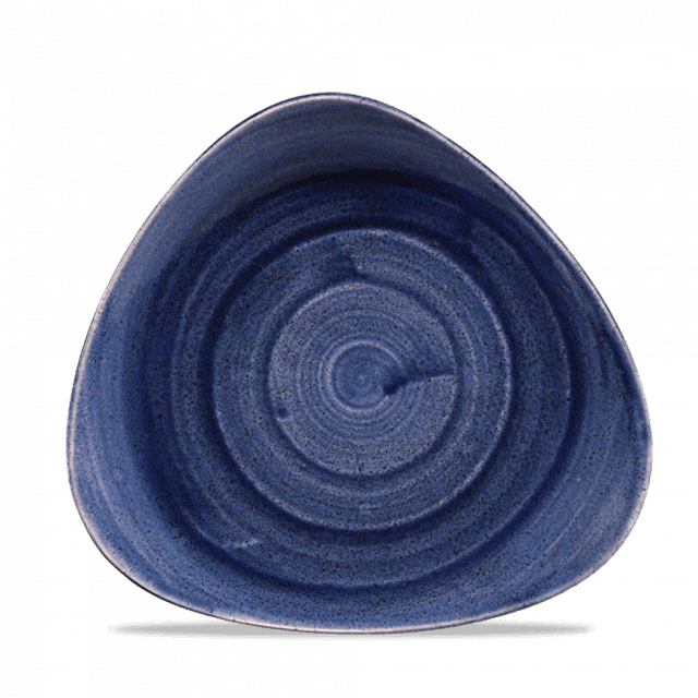 Churchill Stonecast Patina Bord plat driehoek - B 245mm - Cobalt Blue