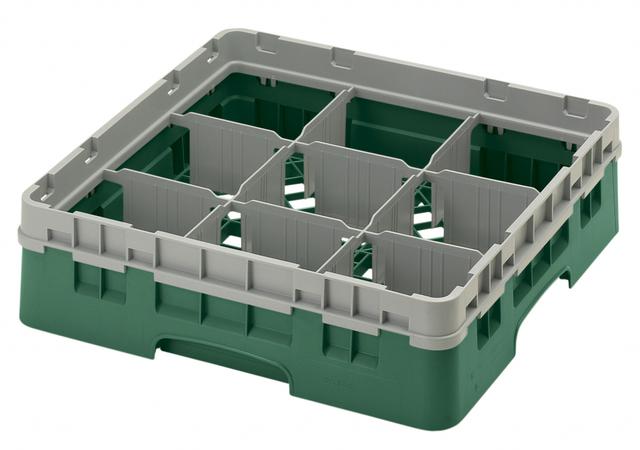 Cambro Voetglazenkorf met 1 opzetstuk - 500x500 H 143mm max 92mm 9 compartimenten - Sherwood Green