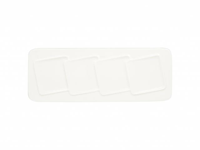 RAK Suggestions Create Bord rechthoekig 4 zones - 370x140x15mm - Plain white