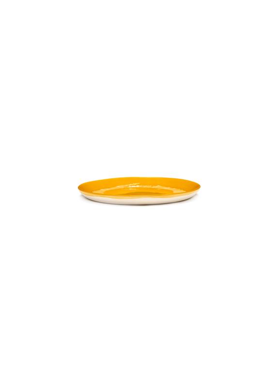 Serax Feast Bord M - Ø225mm - Sunny yellow swirl/stripes white