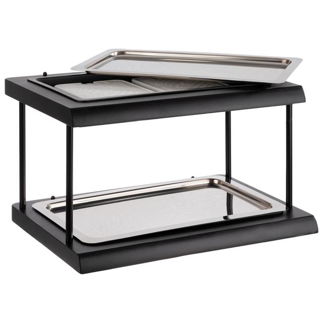 APS Buffetvitrine gekoeld Doppeldecker - 600x410x360mm - Zwart