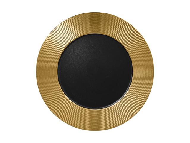 RAK Metalfusion Bord plat met reliëf - Ø330mm - Black/gold