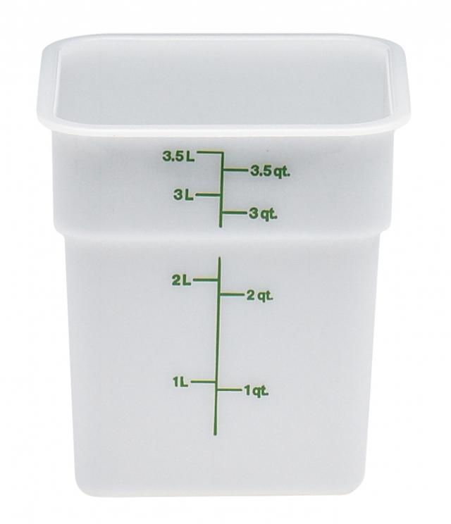 Cambro Voorraadbus zonder deksel vierkant poly - 3.8 Ltr - White
