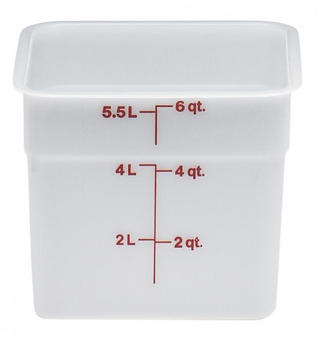 Cambro Voorraadbus zonder deksel vierkant poly - 5.7 Ltr - White