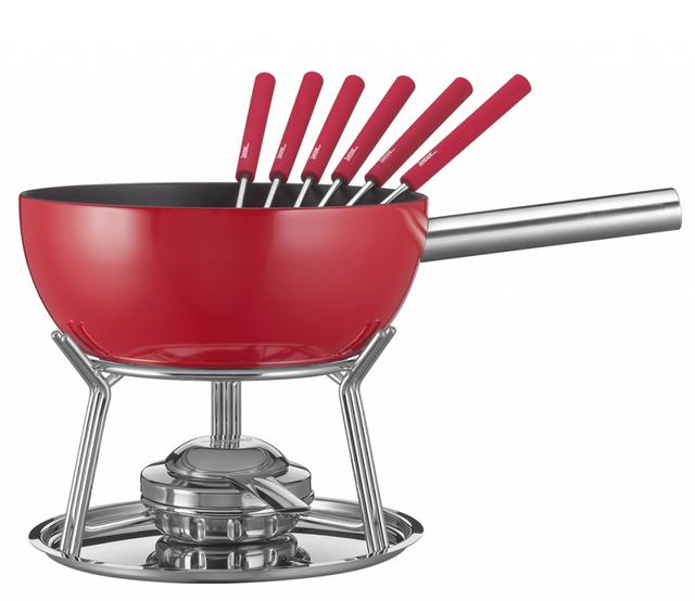 Spring Alu Induction Kaasfondue set aluminium - rood - Ø230mm