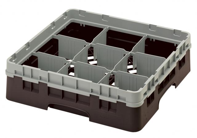 Cambro Voetglazenkorf met 1 opzetstuk - 500x500 H 143mm max 92mm 9 compartimenten - Brown