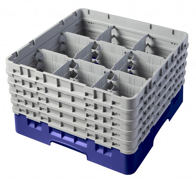 Cambro Voetglazenkorf met 5 opzetstukken - 500x500 H 308mm max 257mm 9 compartimenten - Navy Blue