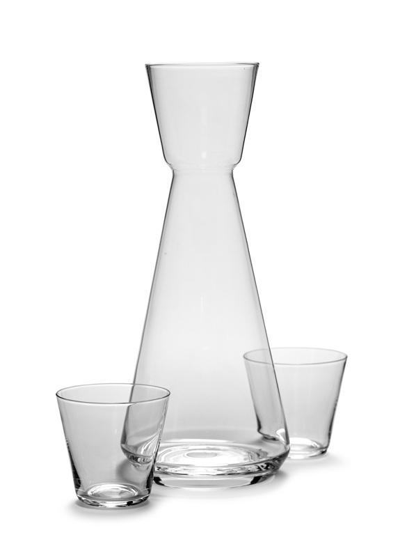 Serax Nero Karaf 0.215Ltr + 2 glazen 0.3Ltr