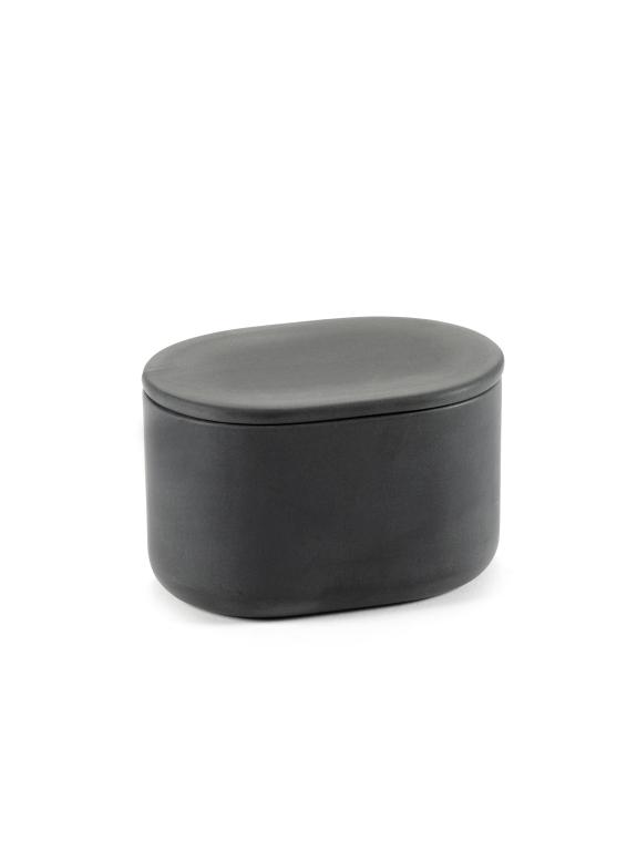 Serax Cose Potje met deksel ovaal L - 102x70x65mm - Donkergrijs
