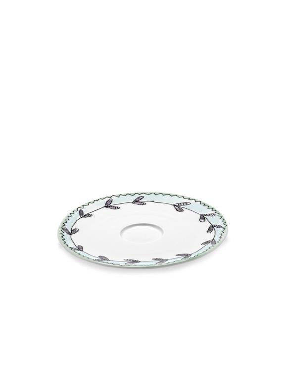 Serax Midnight Flowers Schotel voor cappuccinokop - Ø145mm - Blossom Milk