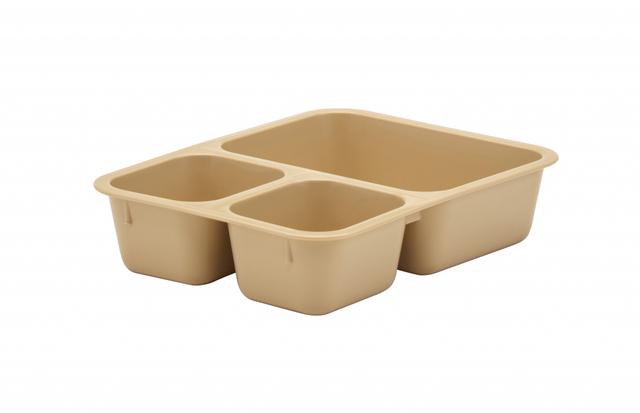 Cambro Inzet 3-vaks polymeer - 221x160x48mm - Tan