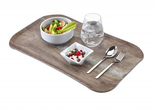 Cambro Dienblad wood grain - 530x370mm - Dark Oak