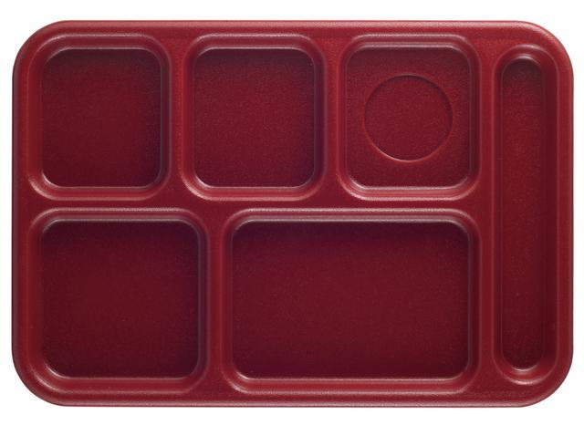 Cambro Dienblad 6-vaks polycarbonaat - 365x254mm - Cranberry