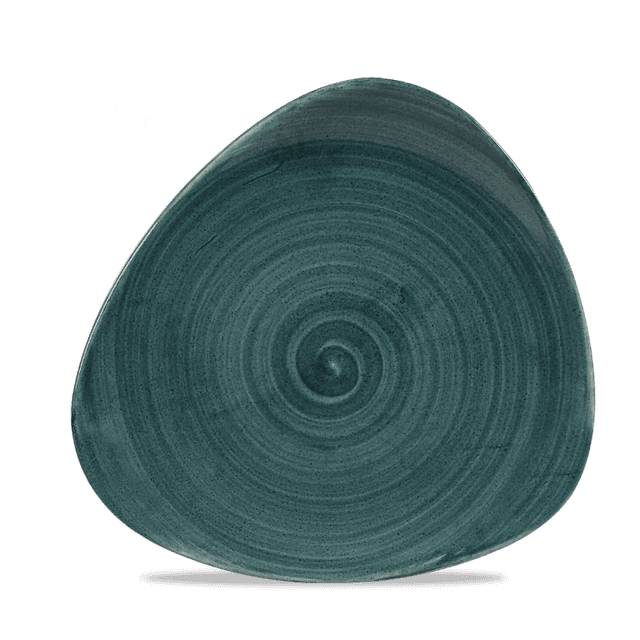 Churchill Stonecast Patina Bord plat driehoek - B 245mm - Rustic Teal