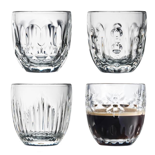 La Rochère Troquet Set 4 espresso kopjes met 4 designs - 0.1Ltr