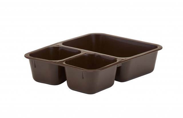 Cambro Inzet 3-vaks polymeer - 221x160x48mm - Brown