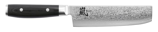 Yaxell Ran Nakiri mes - L 165mm - 69 laags roestvrij damast staal met canvas micarta heft