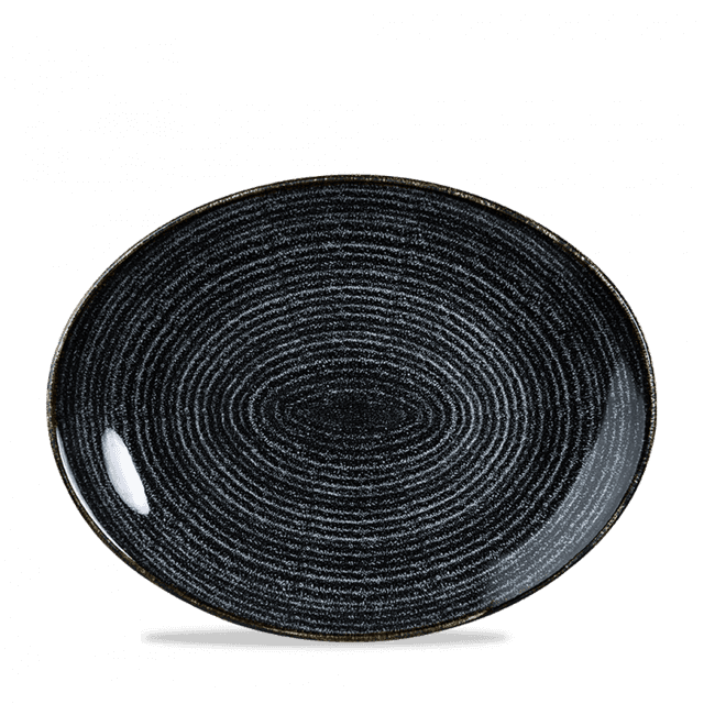 Churchill Studio Prints Homespun Coupebord plat ovaal - 317x255mm - Charcoal Black