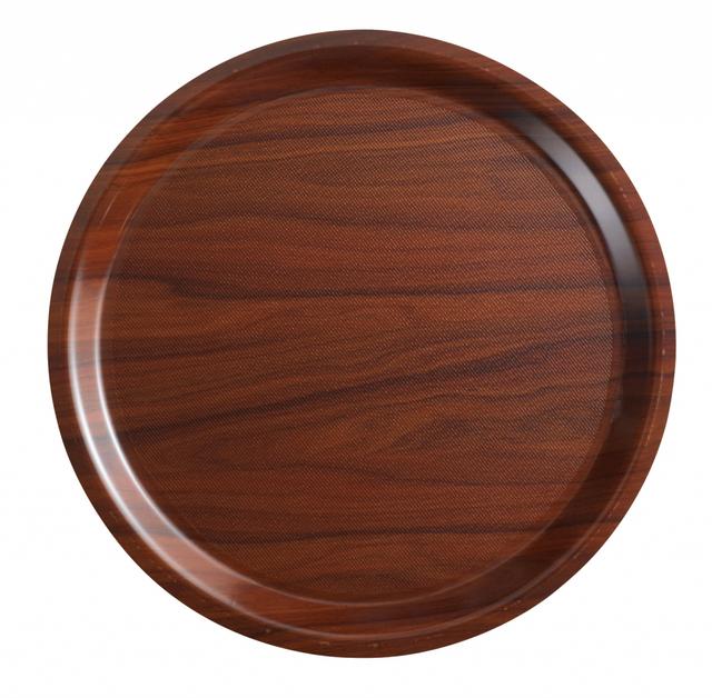 Cambro Dienblad LMT rond anti-slip - Ø380mm - Walnut