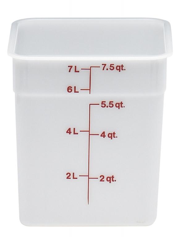 Cambro Voorraadbus zonder deksel vierkant poly - 7.6 Ltr - White