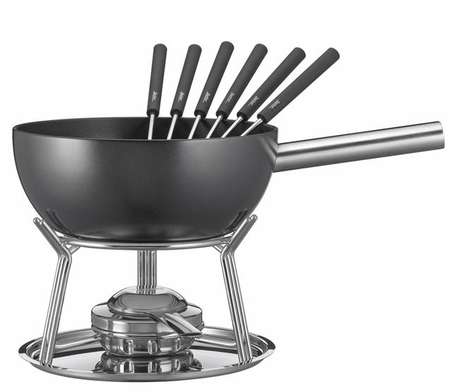 Spring Alu Induction Kaasfondue set aluminium - zwart - Ø230mm